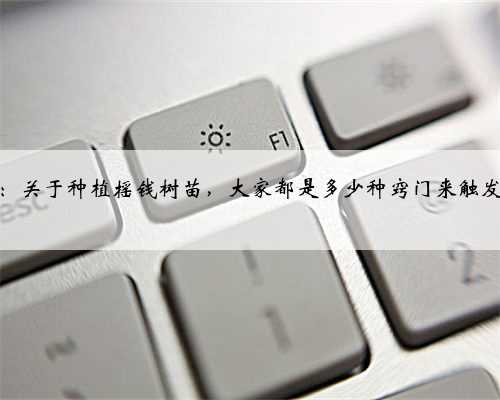 梦幻西游：关于种植摇钱树苗，大家都是多少种窍门来触发特殊情况