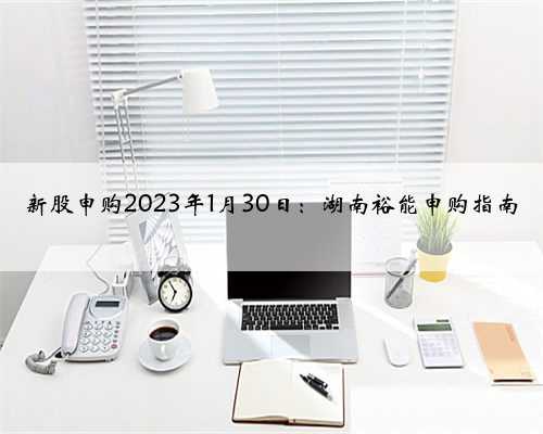 新股申购2023年1月30日：湖南裕能申购指南
