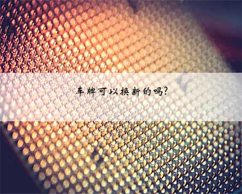 车牌可以换新的吗?